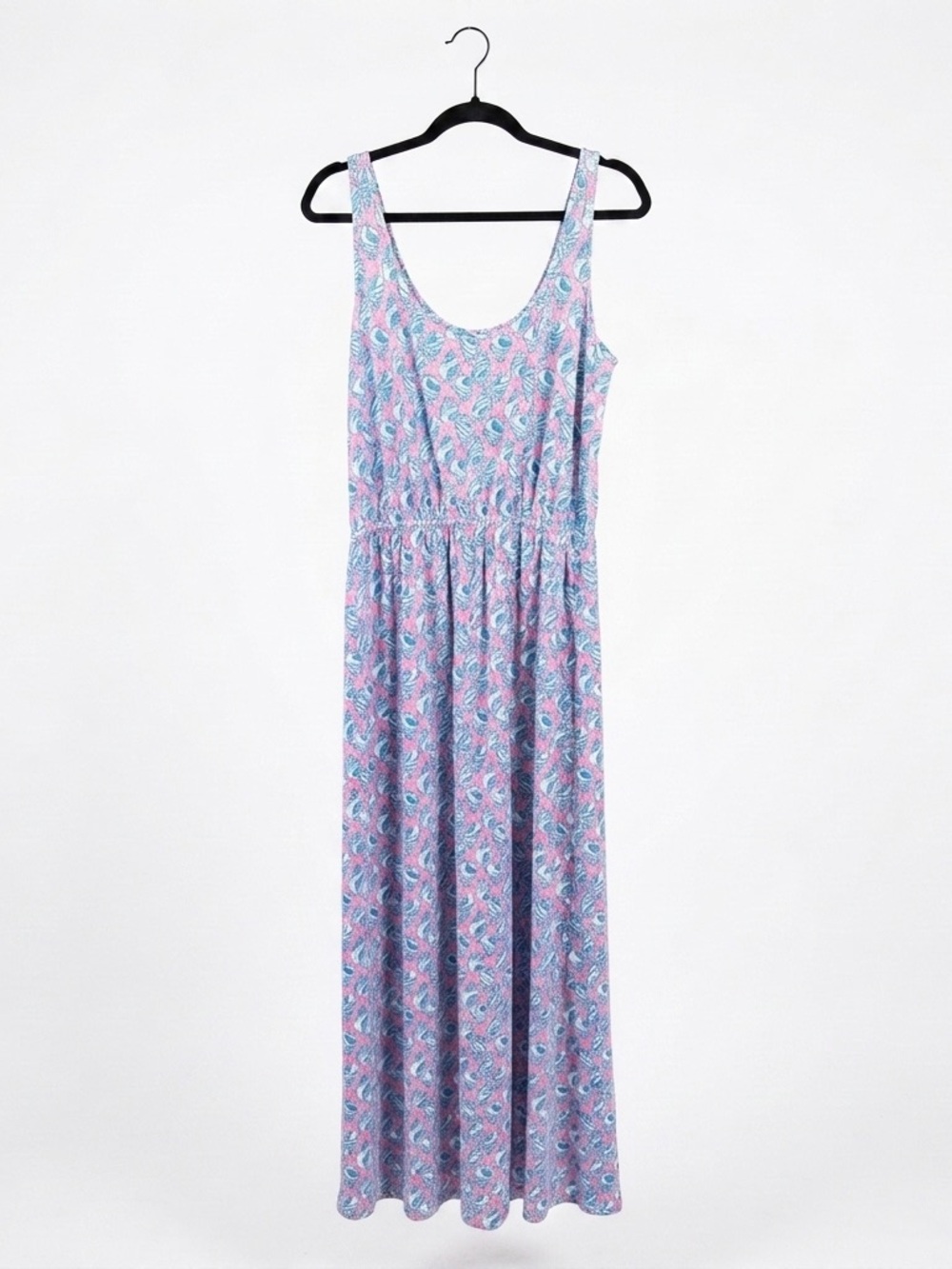 Lilly Pulitzer "A Little Tipsy" Tria Sleeveless Maxi Dress Seashell Print Sz M